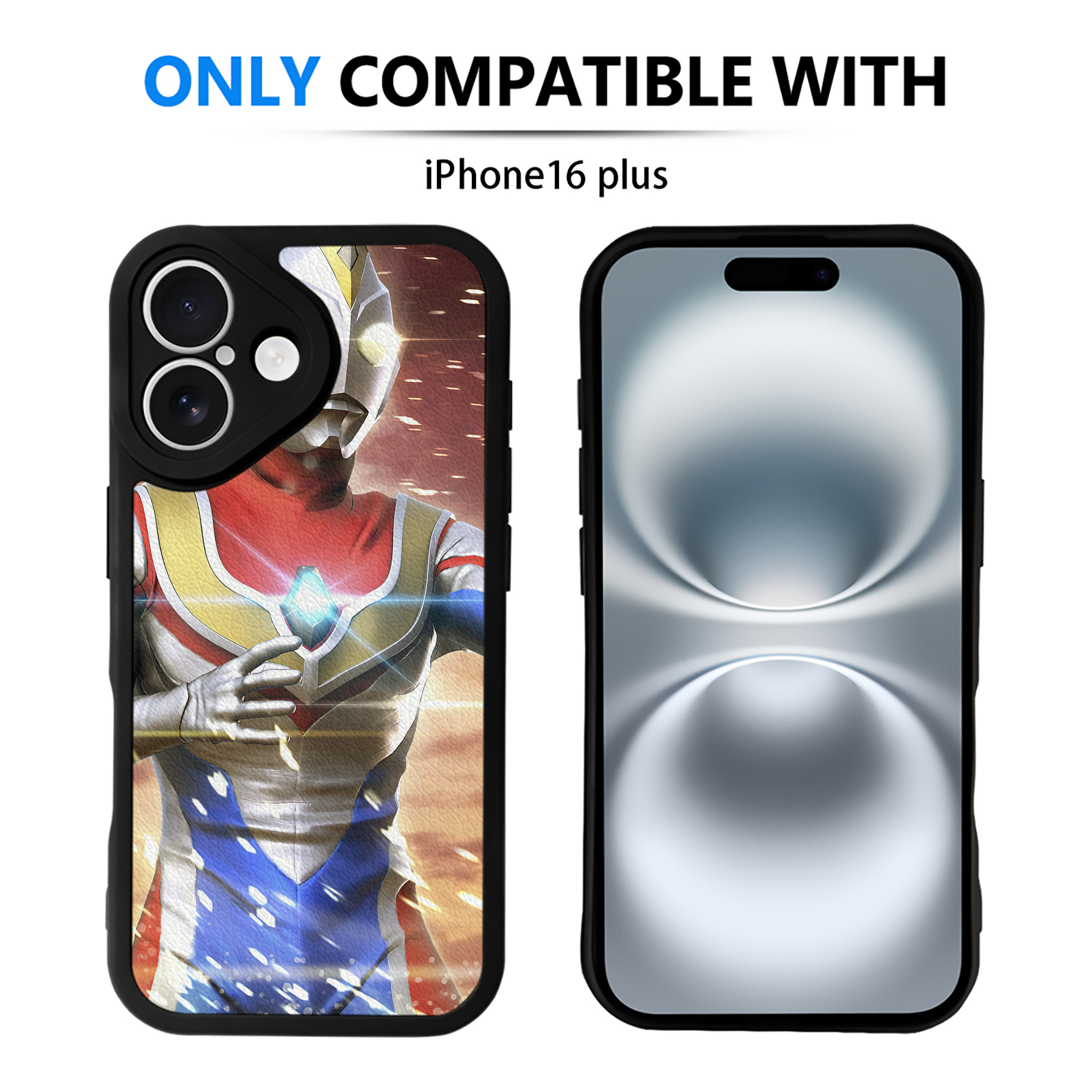 （画像用） ウルトラマン Ultraman 【iPhone 16シリーズ対応】シリコンスマホケース（レザー調） 材質：シリコン